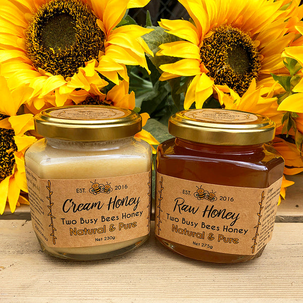 CreamedHoneyandRawHoney-TwoJar