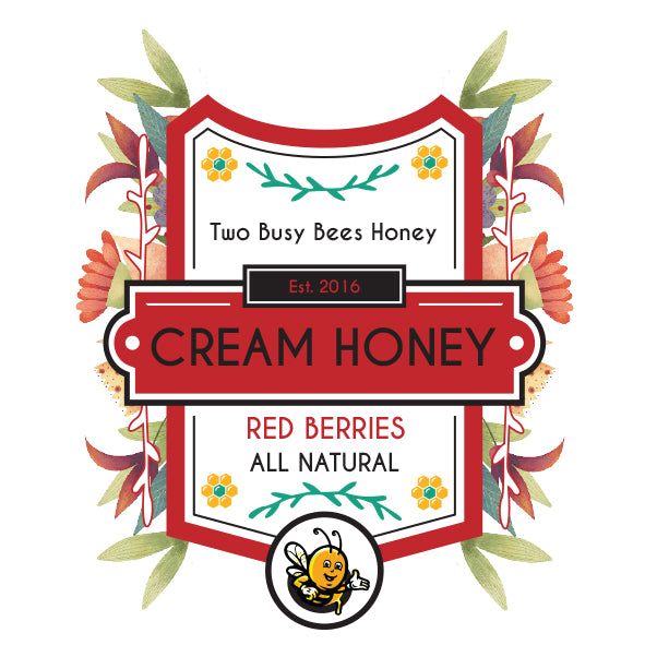 Creamed Honey infused with Freeze Dried Red Berries