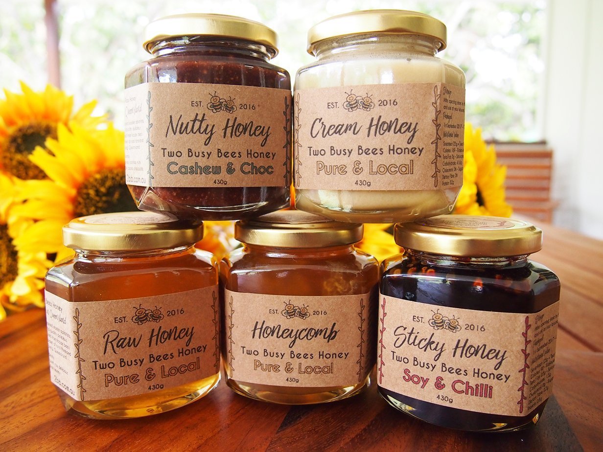 Gourmet honey range from Two Busy Bees Honey