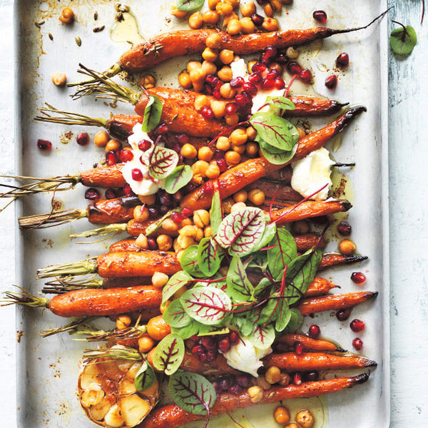 Honey fennel carrots with crispy chickpeas | Two Busy Bees Honey