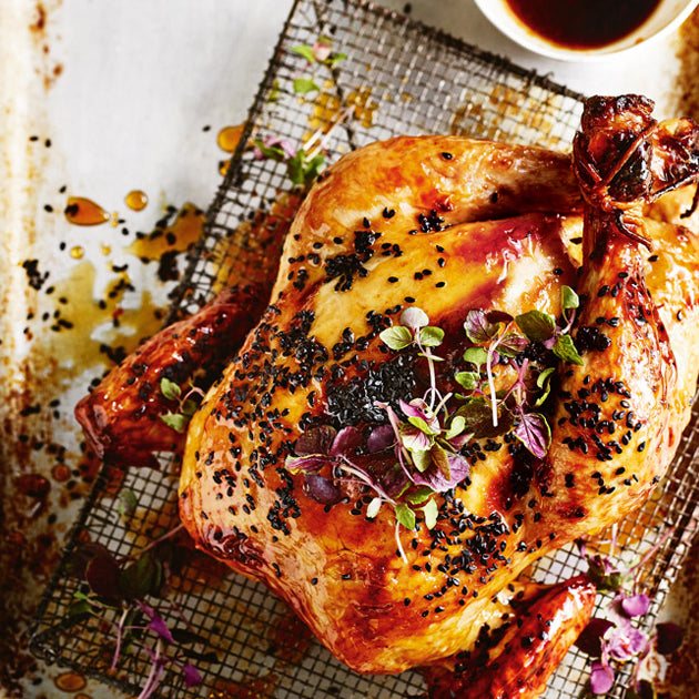 Sticky Honey and Sesame Roasted Chicken from Donna Hay using Two Busy Bees Honey