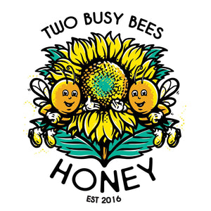Two-Busy-Bees-Honey-Logo-5th-Birthday-Illustration