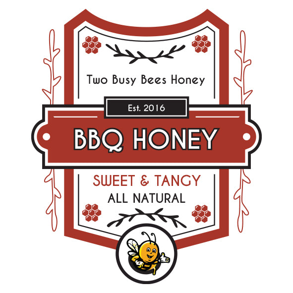 Two-Busy-Bees-Honey-BBQ-Honey-Bottle-Label